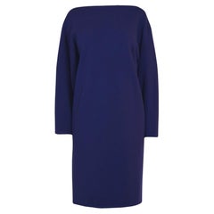 Alaïa Purple Wool Midi Dolman Long Sleeve Dress FR36
