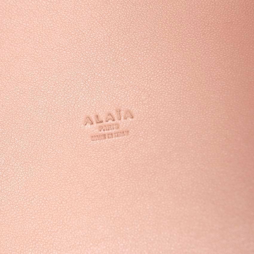 Alaia Python Leather & Orange Calfskin Leather Perforated Shopper  For Sale 2