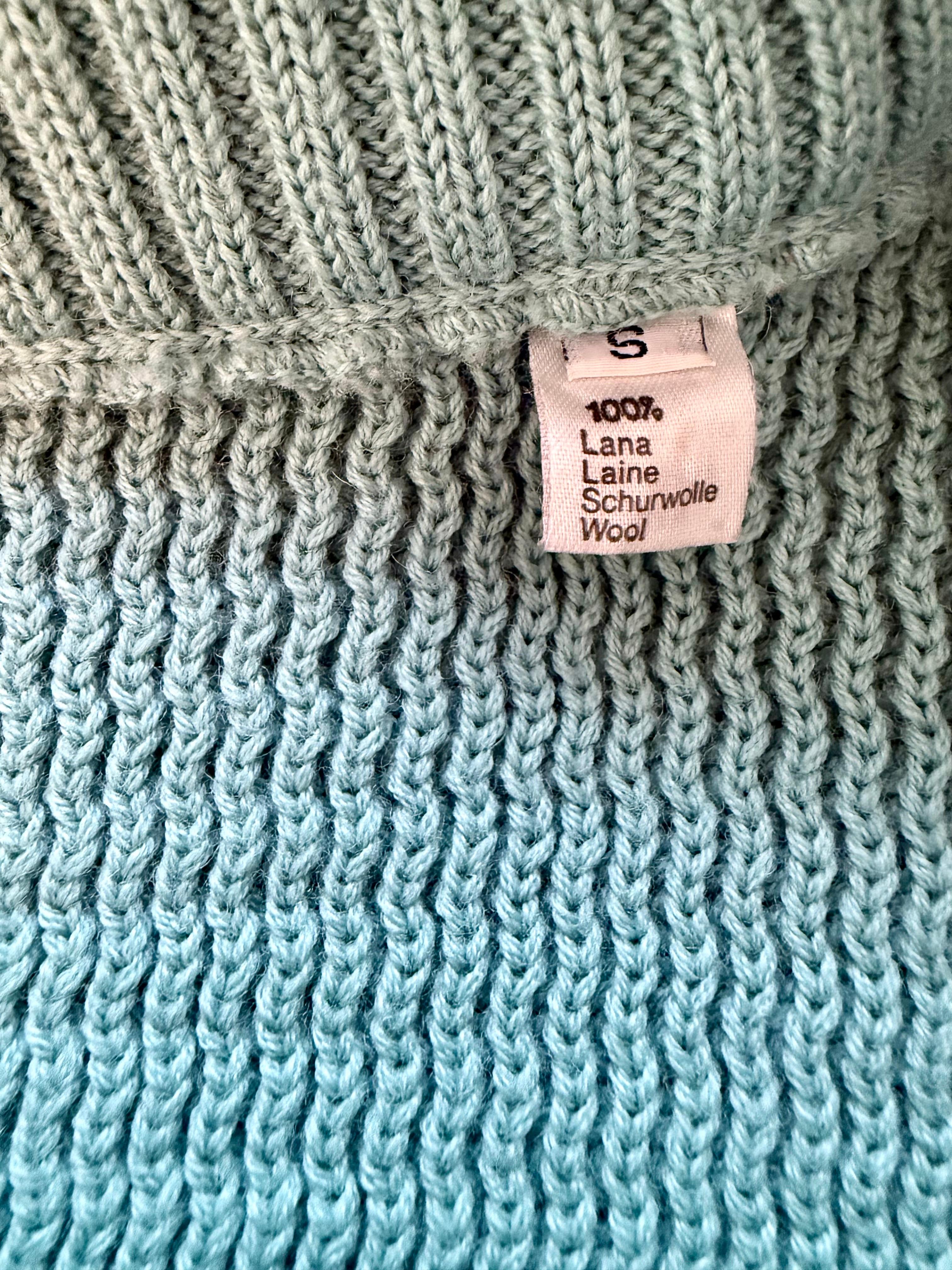 ALAÏA Rare Runway F/W 1986 Bleu turquoise Cardigan en maille côtelée Zip Sweater en vente 7