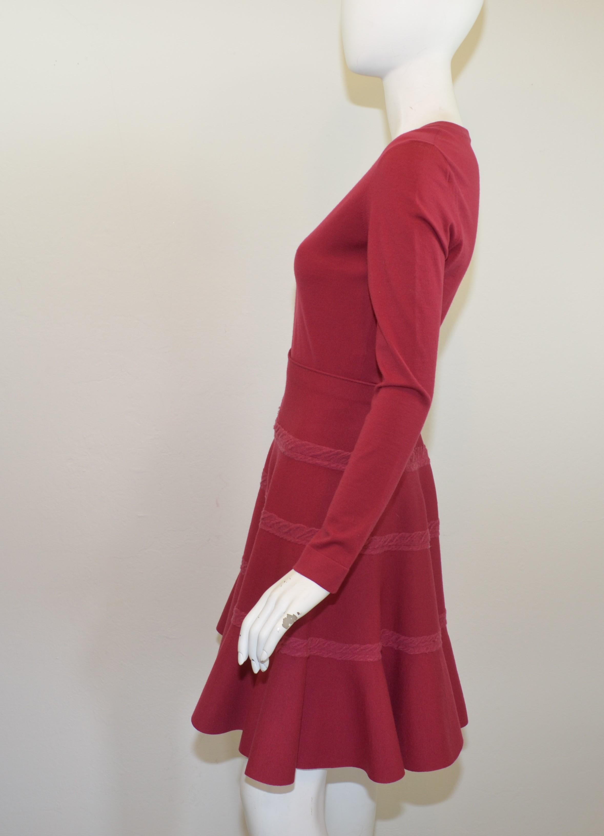 Red Alaia Raspberry Knit Top & Skirt Set