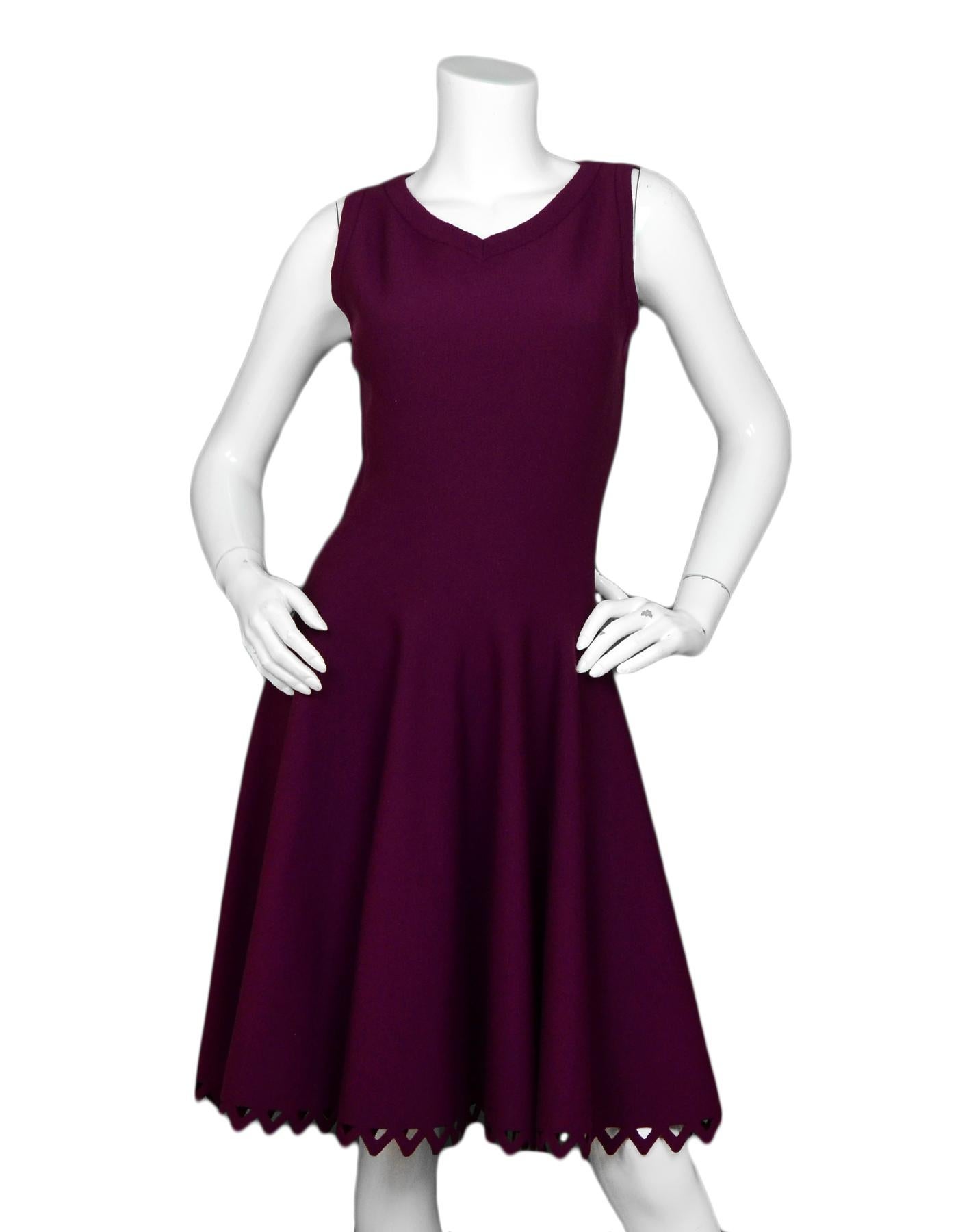 Alaia Raspberry Sleeveless Knit Flare Dress

Color: Raspberry
Materials: Missing composition tag
Opening/Closure: Hidden back zipper 
Overall Condition: Very good pre-owned condition, with size and composition tags missing
Tag Size: Size tag