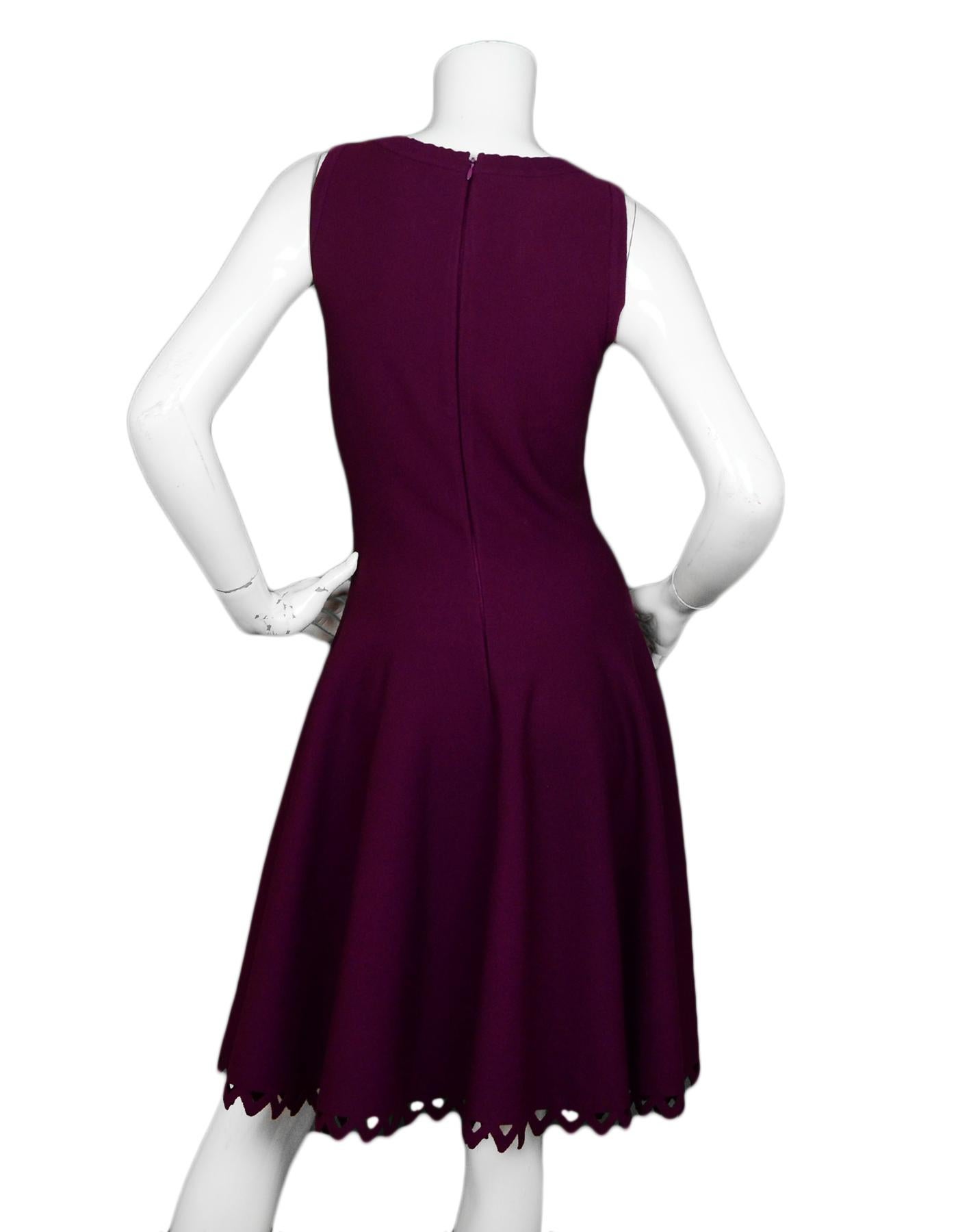 Black Alaia Raspberry Sleeveless Knit Flare Dress