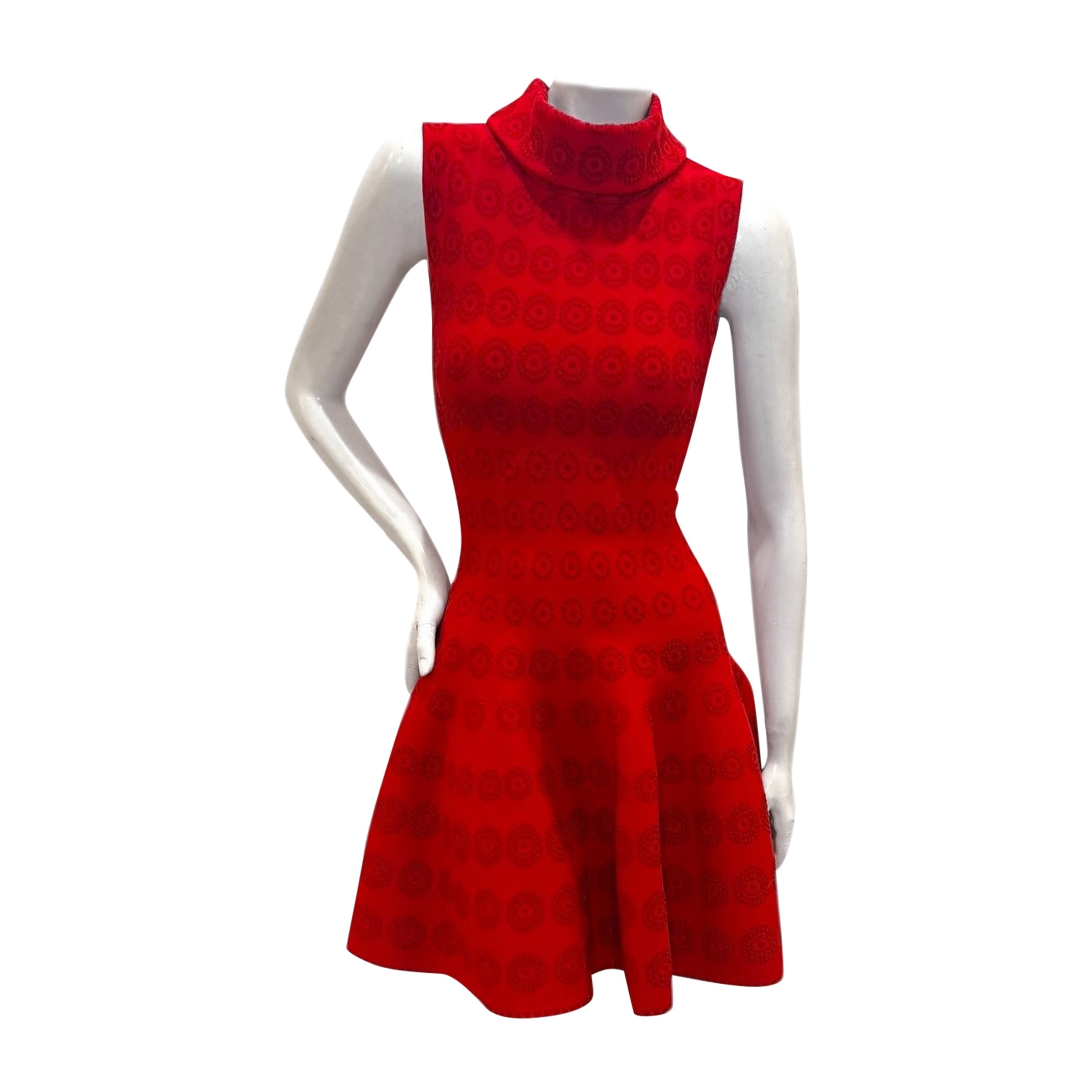 Alaïa Red Jacquard Knit Dress – Spring/Summer 2017 IT 38