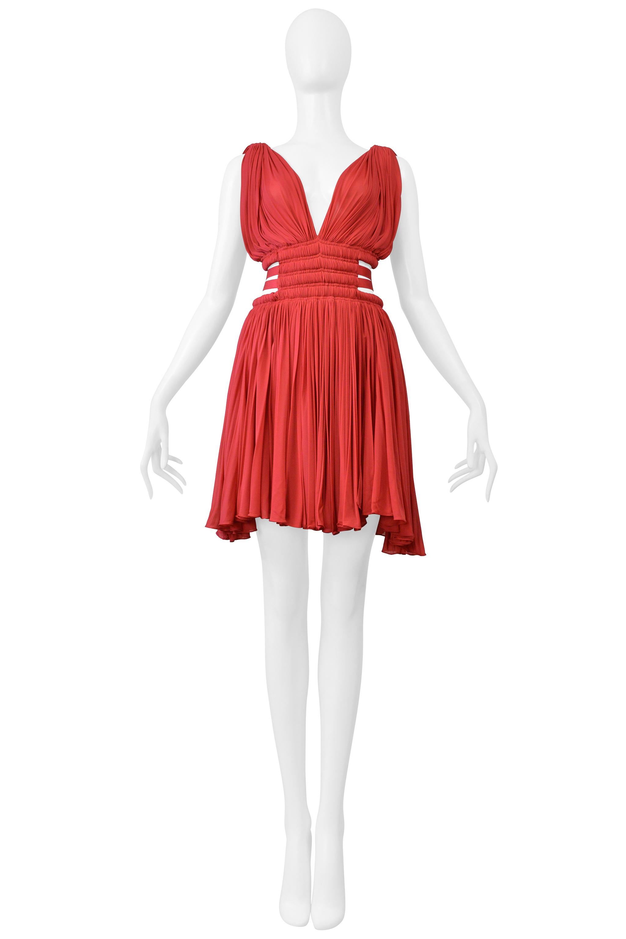 Alaia Rotes Jersey-Minikleid der Göttin 2004 im Zustand „Gut“ im Angebot in Los Angeles, CA