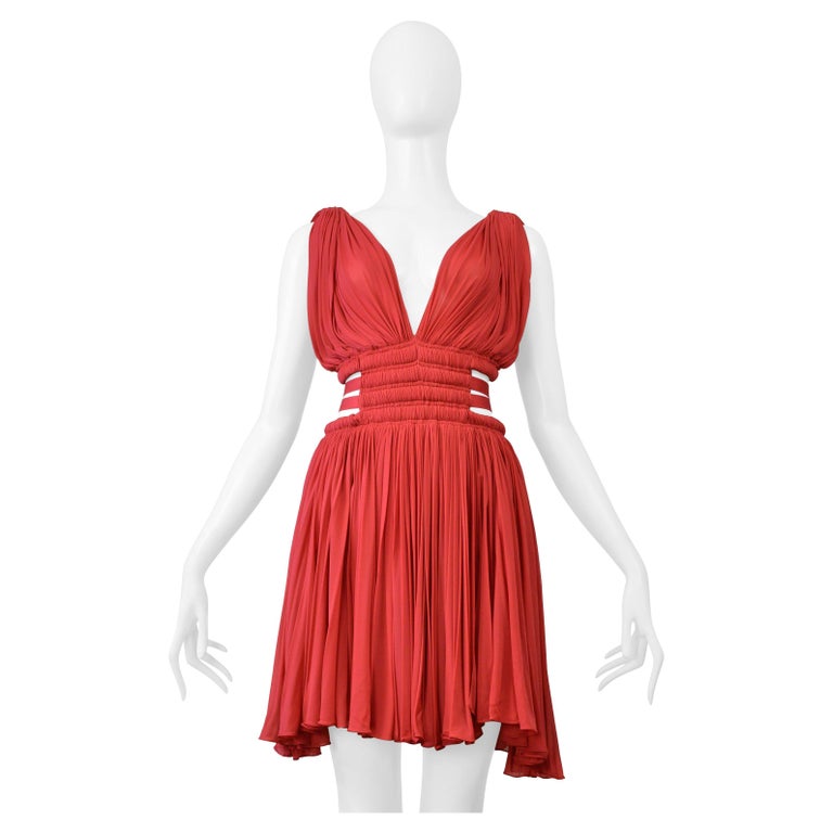 Alaia Red Jersey Goddess Mini Dress 2004 For Sale at 1stDibs Alaia Red Jersey Goddess Mini Dress 2004 For Sale at 1stDibs