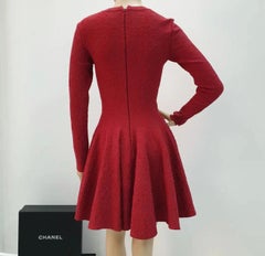Alaïa Red Long Seeve Mini Dress Sz.36