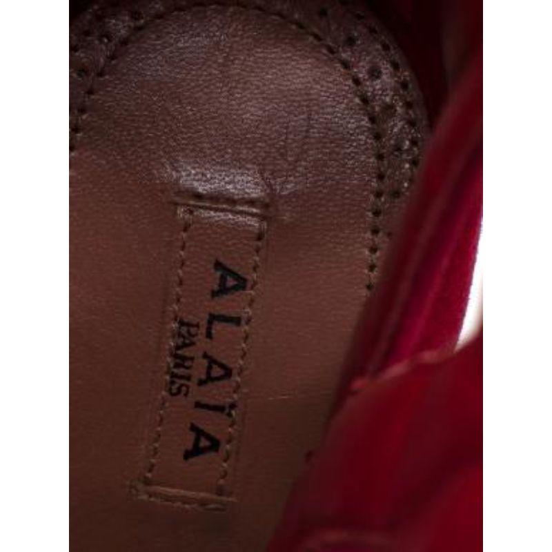 Alaia Red Suede Cut-Out Sandals For Sale 4