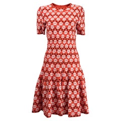Alaïa Resort 2019 orange knit skater dress