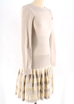 Alaia Ruffle Skirt Wool blend Knit Dress 36 FR