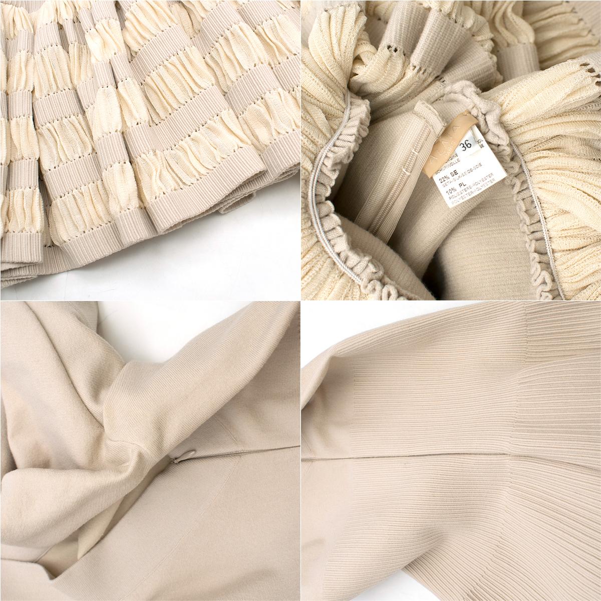 Alaia Ruffle Skirt Wool blend Knit Dress 36 FR 4