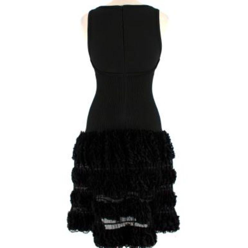 Alaia Ruffled Sleeveless Black Knit Skater Dress In Good Condition For Sale In London, GB