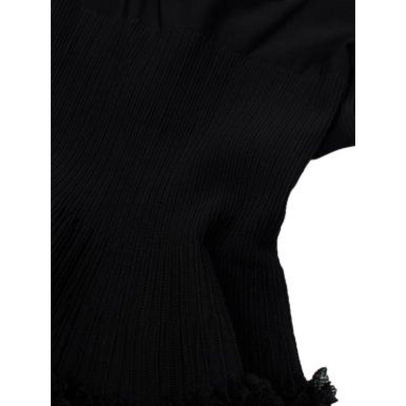 Women's Alaia Ruffled Sleeveless Black Knit Skater Dress For Sale