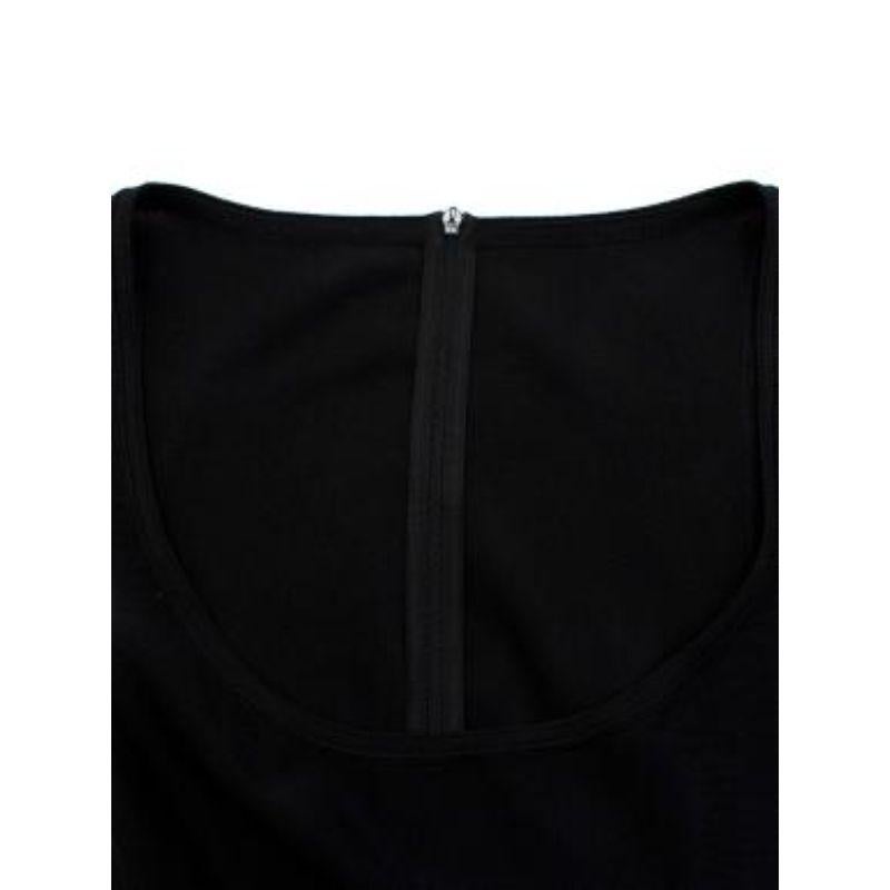 Alaia Ruffled Sleeveless Black Knit Skater Dress For Sale 1