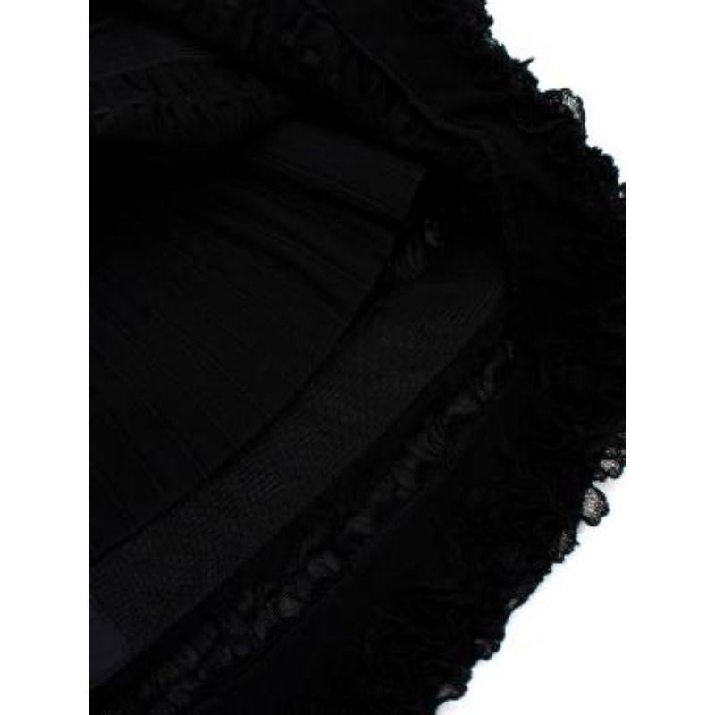 Alaia Ruffled Sleeveless Black Knit Skater Dress For Sale 2