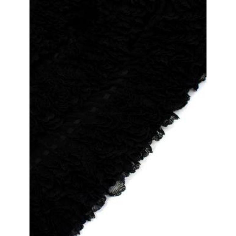 Alaia Ruffled Sleeveless Black Knit Skater Dress For Sale 3
