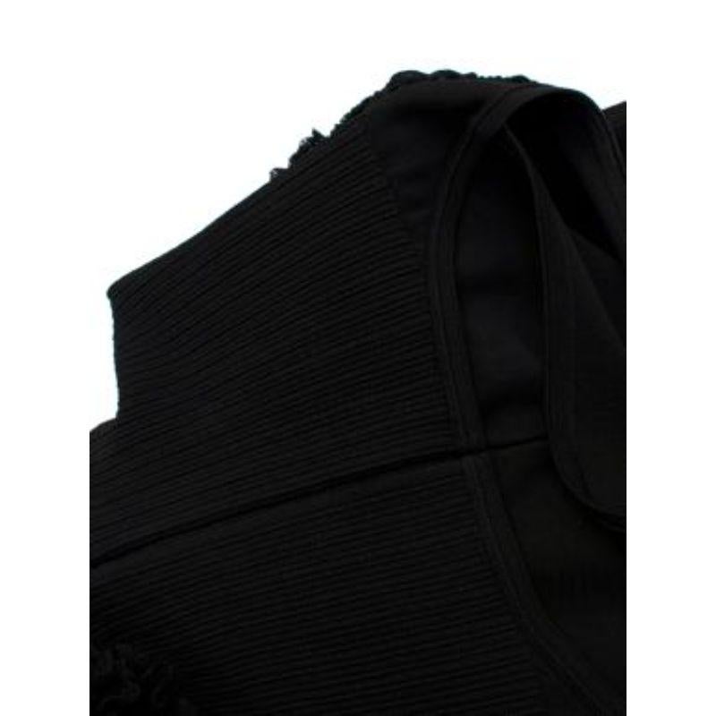 Alaia Ruffled Sleeveless Black Knit Skater Dress For Sale 4