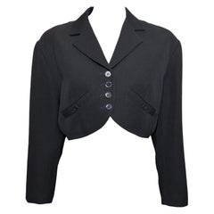 Alaïa S/S 1988 Black Cropped Notch-Lapel Blazer