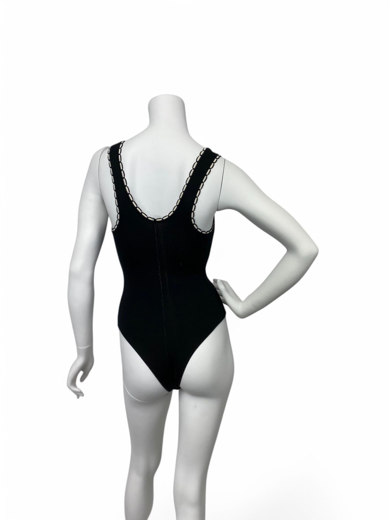 Alaïa S/S 1992 “Mon Coeur est à Papa” Knit Bodysuit Sz: S/M For Sale 1
