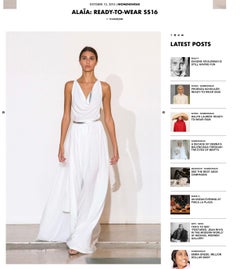 Alaïa S/S 2016 Vionnet-Inspired White Silver Lame Grecian Goddess Gown
