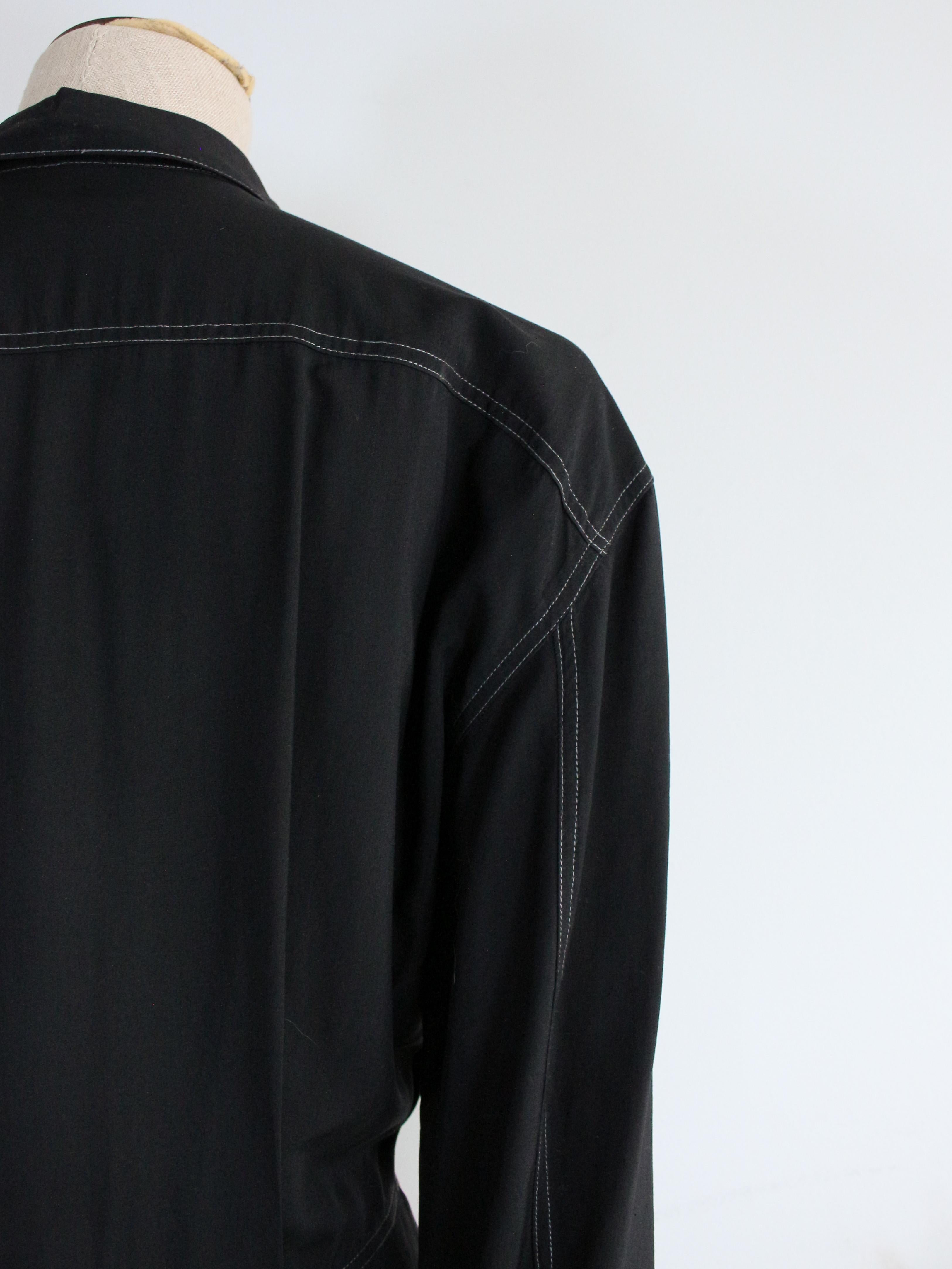 Alaïa S/S87 - Robe chemise noire avec jupe à volants en vente 4