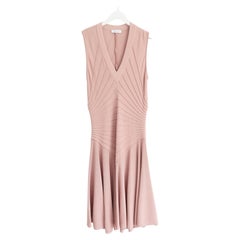 Alaia Sculpting Knit Nude Rose Fit & Flare Dress