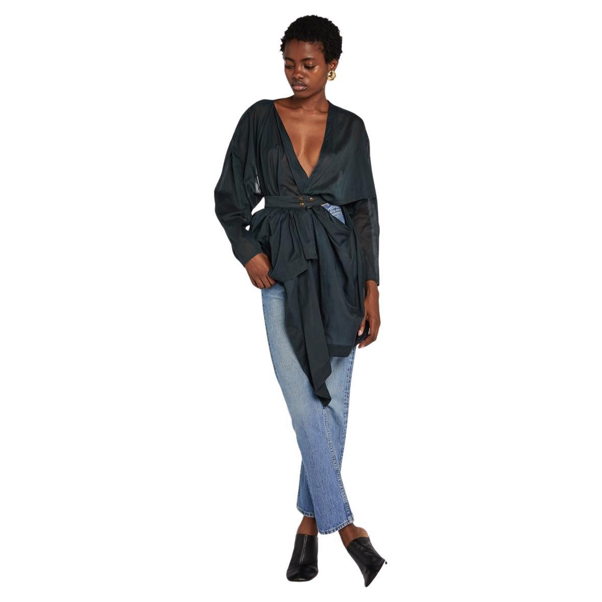 Alaïa Sheer Cotton Wrap Tunic S/S 1984 For Sale