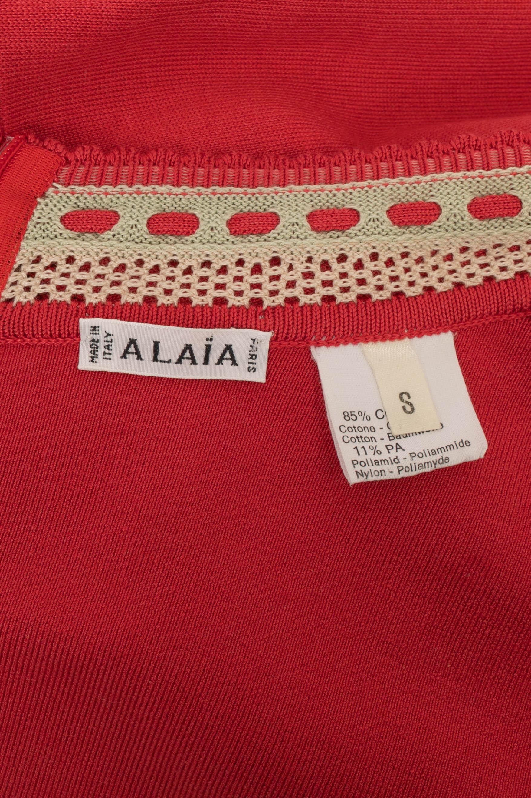 Combinaison courte en maille couleur corail Alaïa, 1993 en vente 5