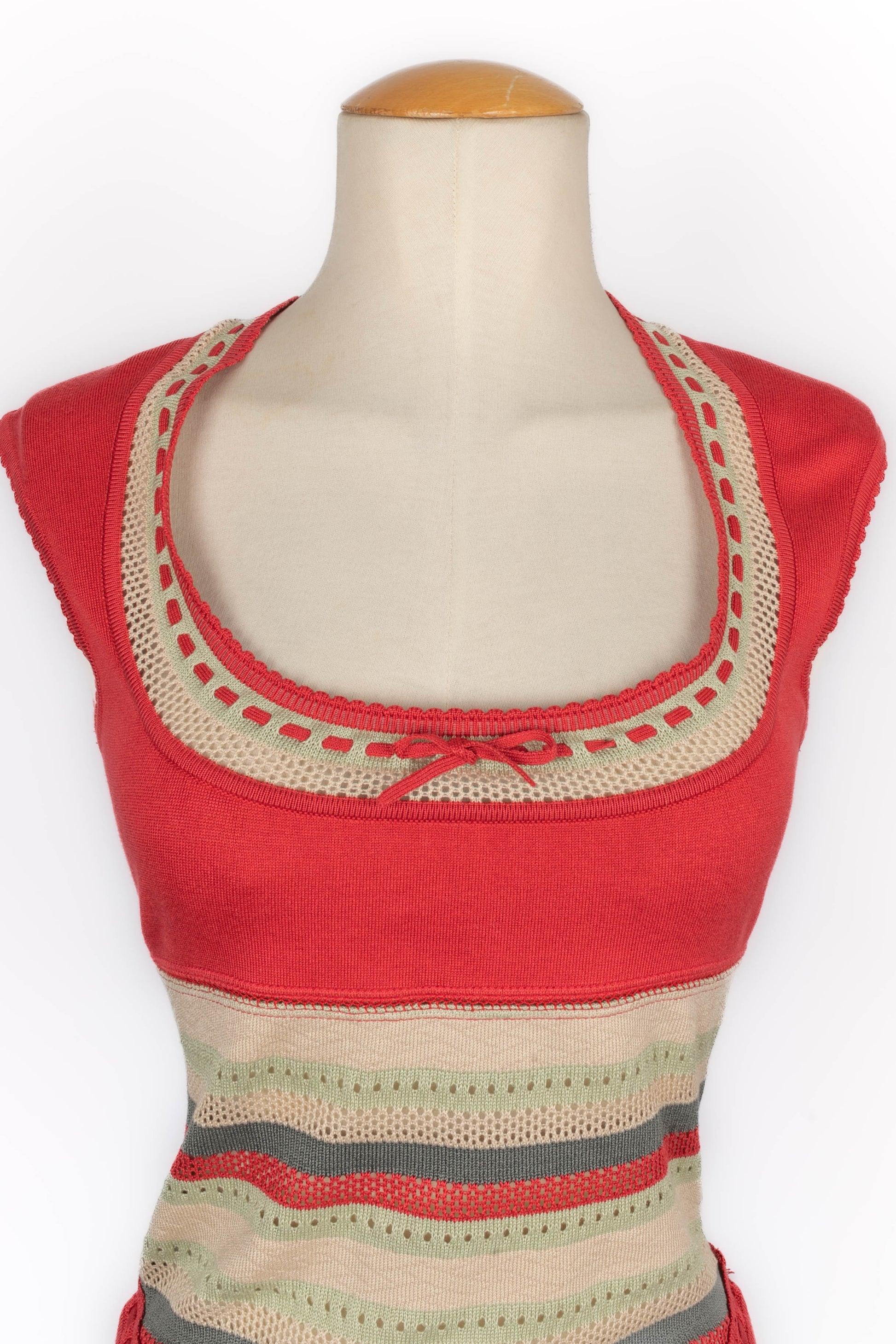 Combinaison courte en maille couleur corail Alaïa, 1993 Pour femmes en vente