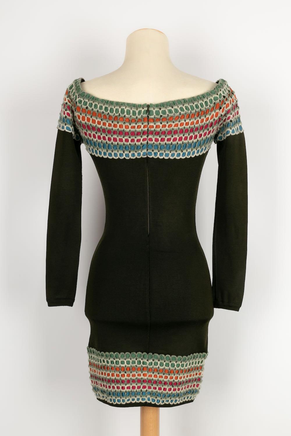 Black Alaïa Short Knitted Mesh Dress For Sale