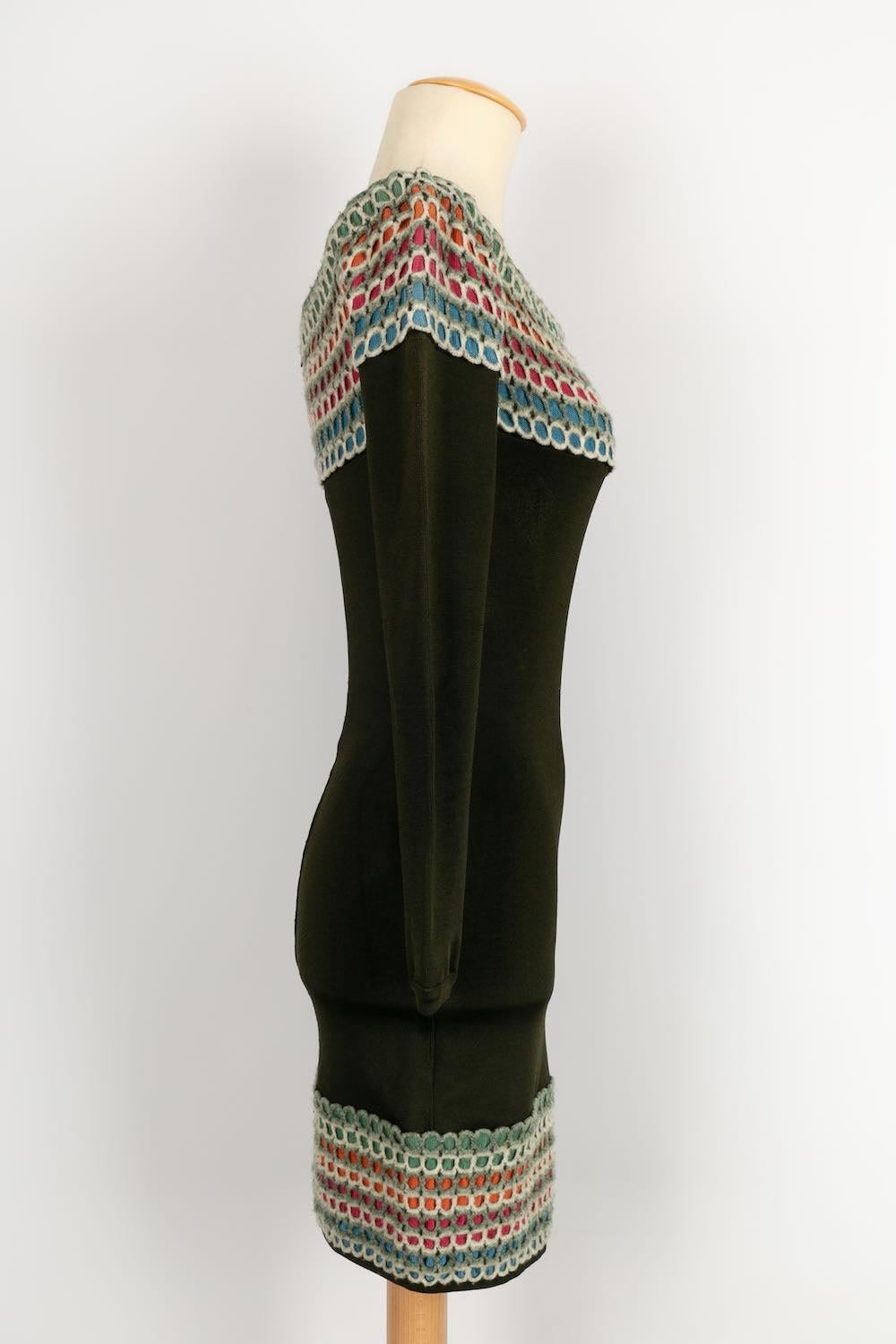 Alaïa Short Knitted Mesh Dress In Excellent Condition For Sale In SAINT-OUEN-SUR-SEINE, FR