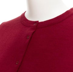 ALAIA Signature cropped stretch knit button cardigan Garance red FR36 XS