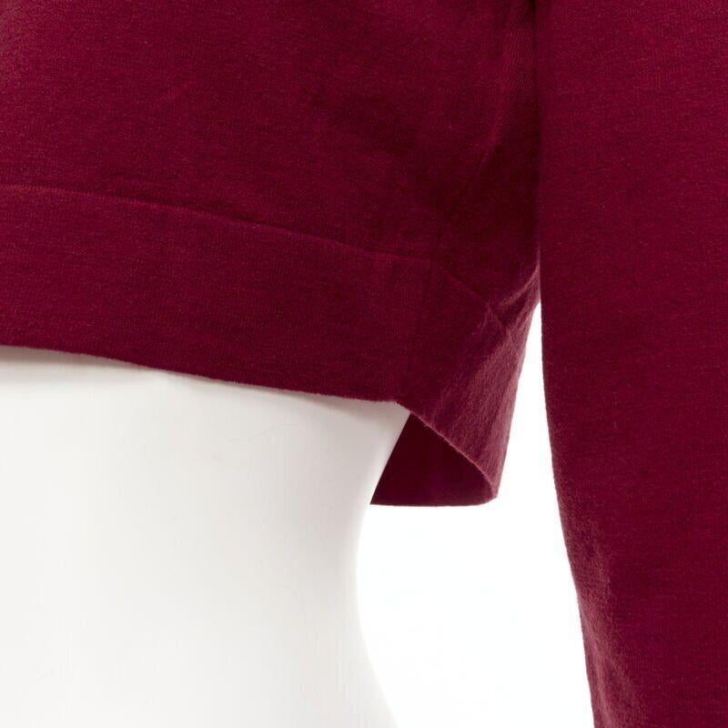 ALAIA Signature cropped stretch knit button cardigan Garance red FR36 XS For Sale 4