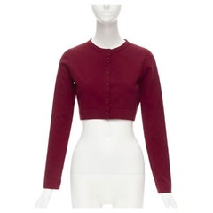 ALAIA Signature abgeschnittene Stretch-Strickjacke Garance rot FR36 XS
