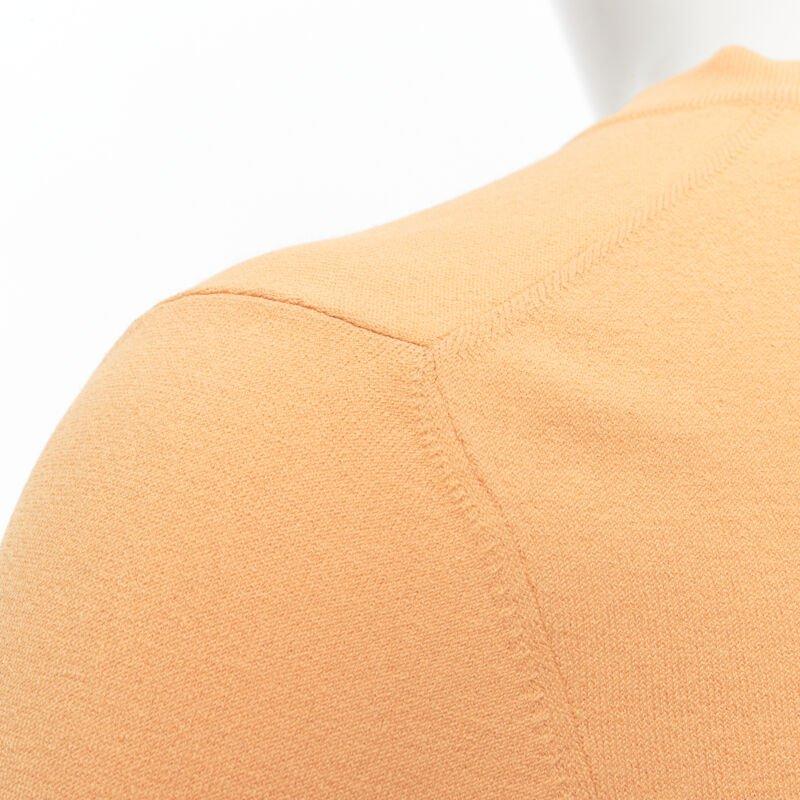 ALAIA Signature cropped stretch knit button cardigan Peche orange FR38 S 5