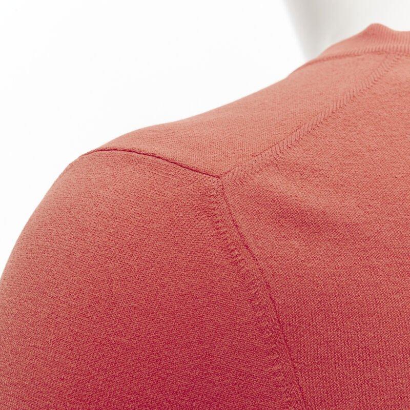 ALAIA Signature cropped stretch knit cardigan Rouge Vermeil coral FR36 XS For Sale 5