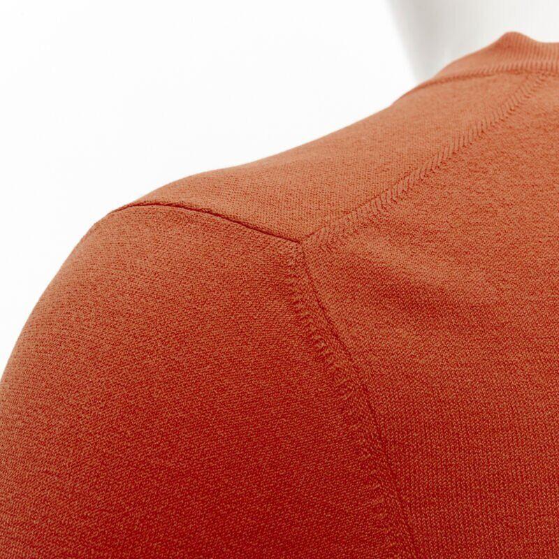 ALAIA Signature cropped stretch knit cardigan Sanguine Orange FR36 XS 6