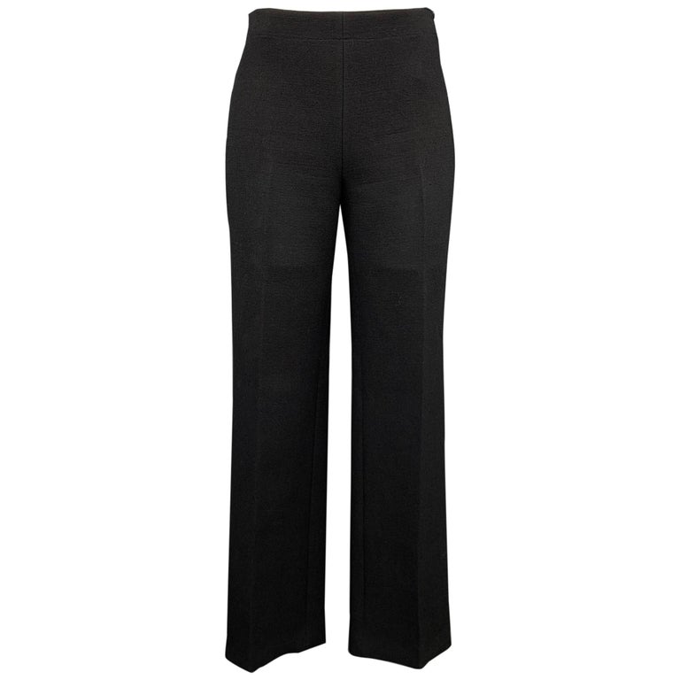 ALAIA Size 6 Black Wool Straight Leg Dress Pants For Sale at 1stDibs