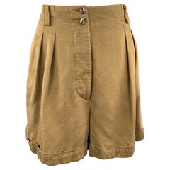 ALAIA Size 8 Olive Khaki PLeated High Rise Shorts