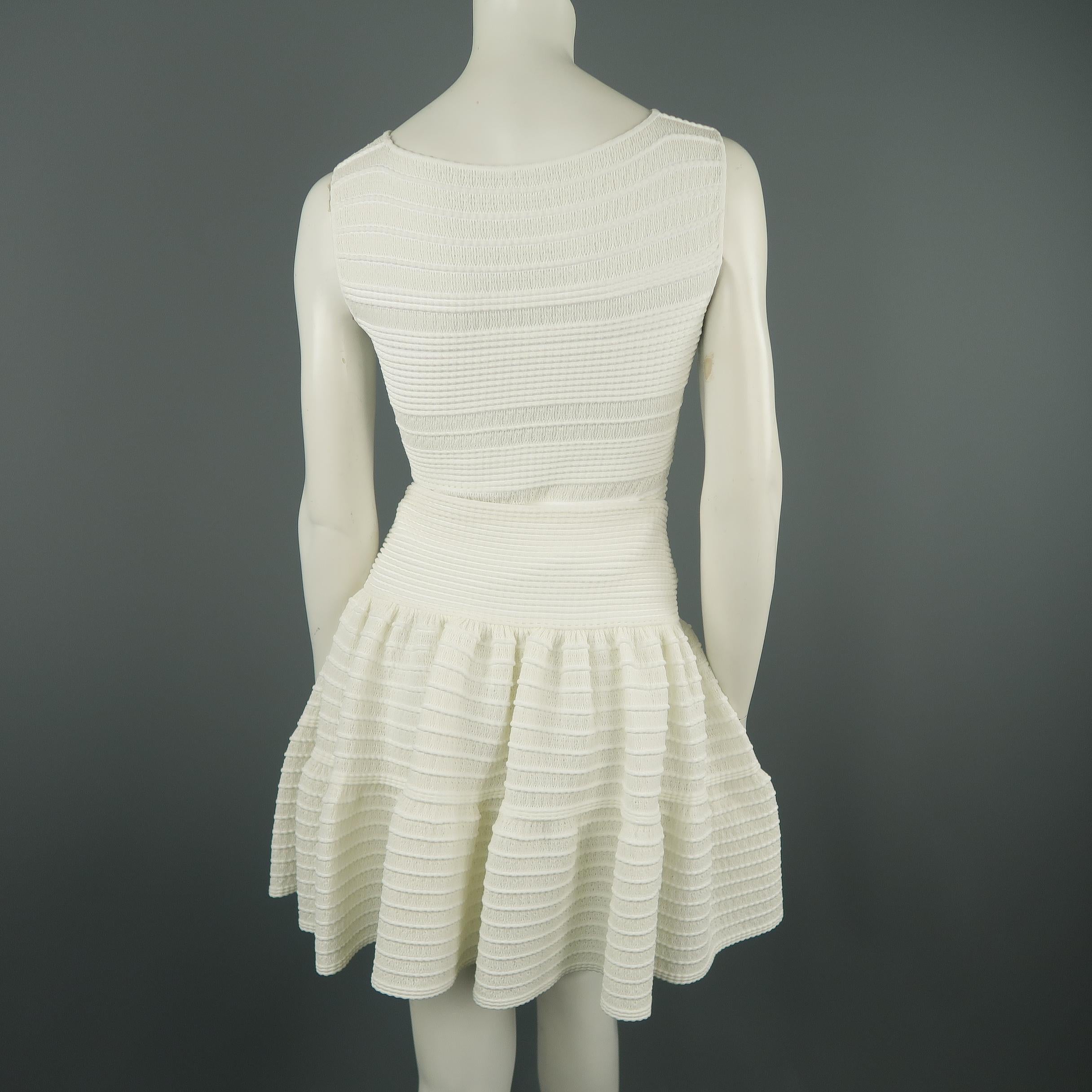 ALAIA Size S White Textured Knit Sleeveless Top & Skirt Set 3