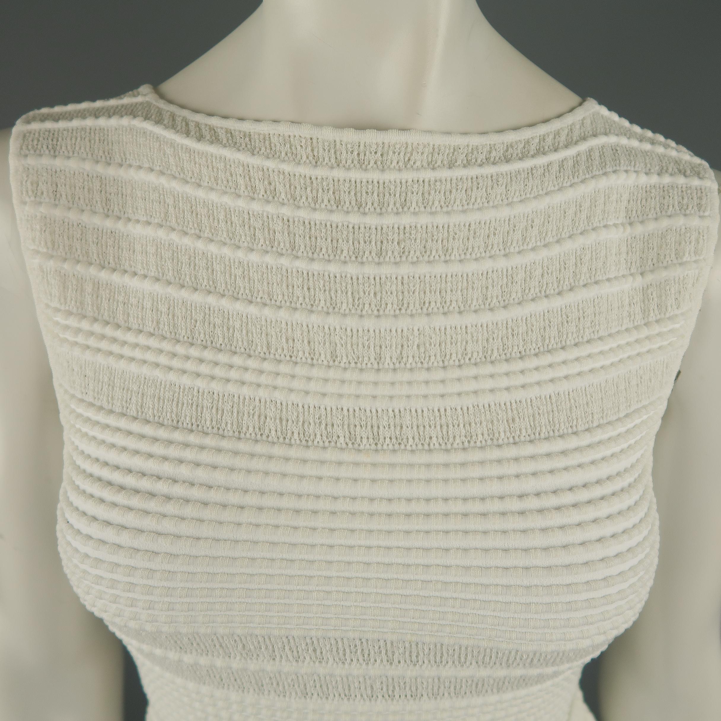 ALAIA Size S White Textured Knit Sleeveless Top & Skirt Set In Excellent Condition In San Francisco, CA