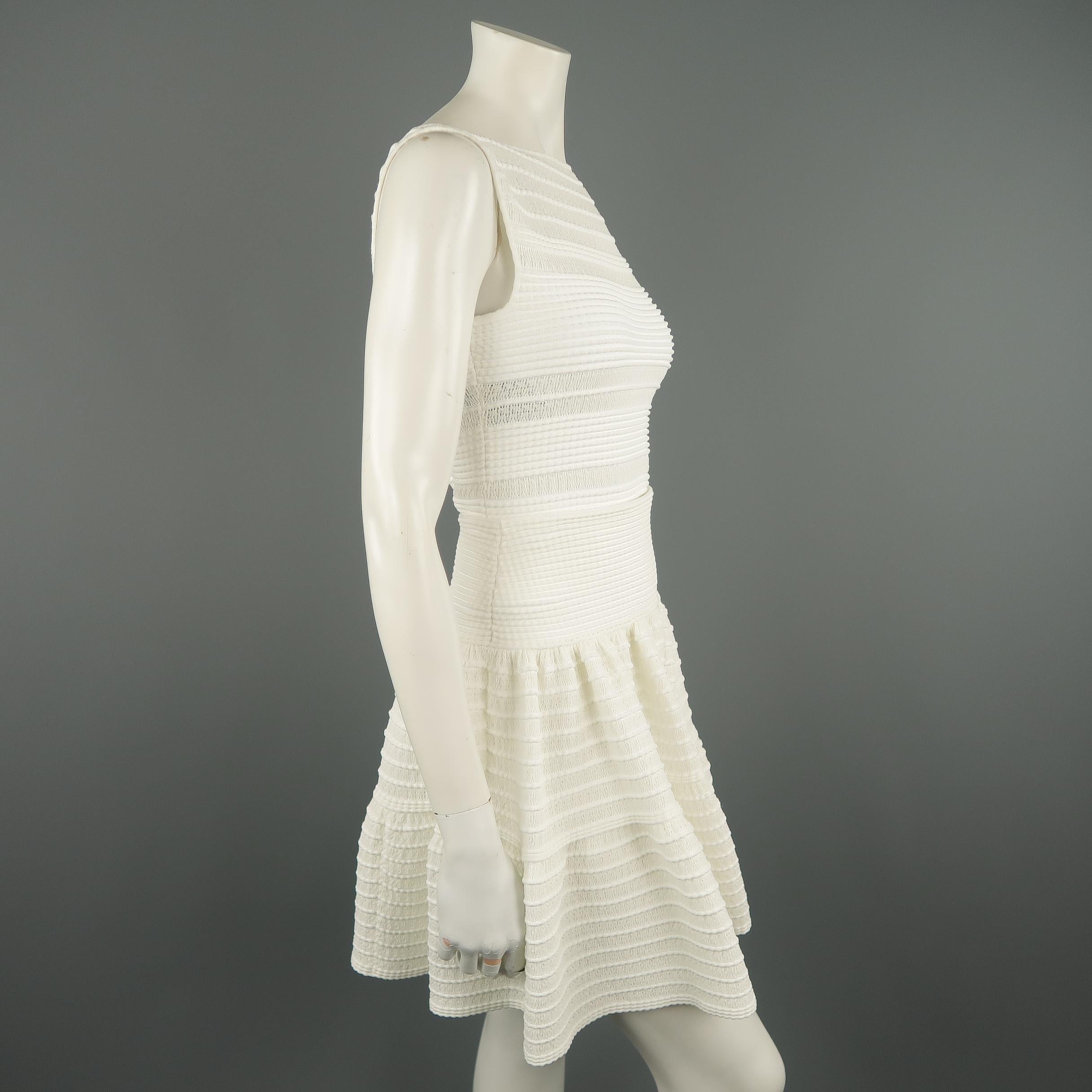 ALAIA Size S White Textured Knit Sleeveless Top & Skirt Set 2