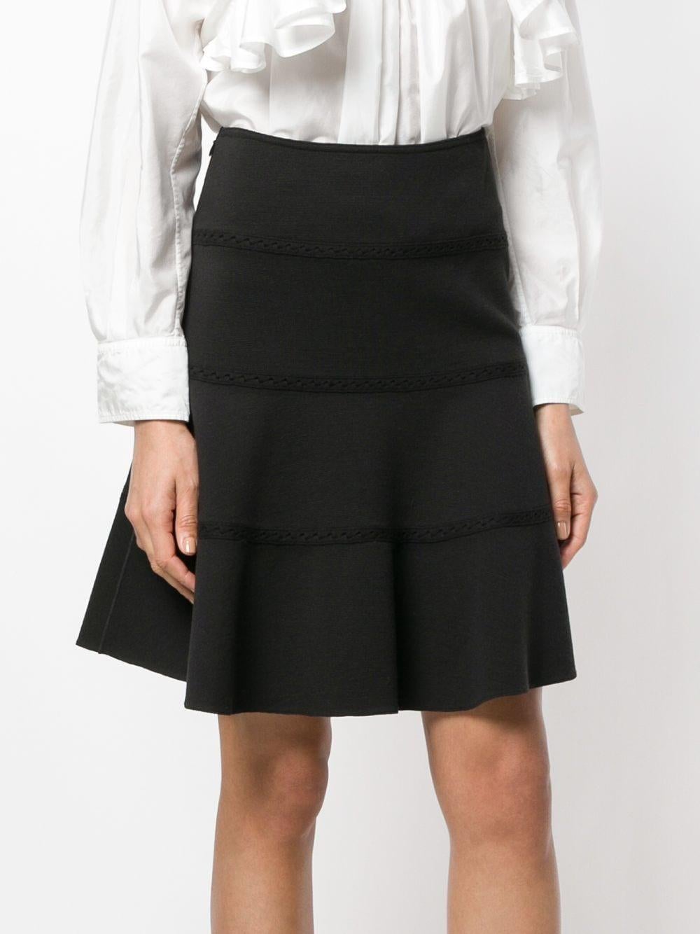 Alaia Skate Black Lace Detail Skirt In Good Condition For Sale In Paris, FR