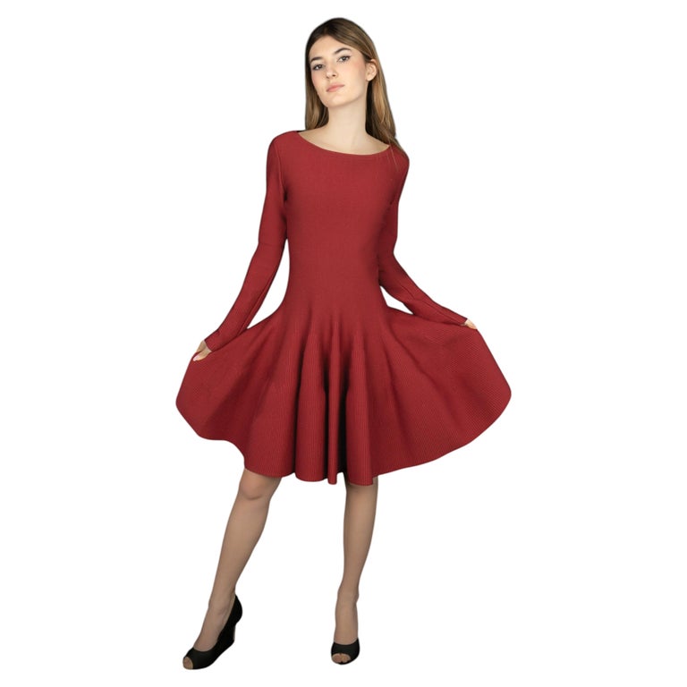alaia skater dress ALAIA VIVIENNE SKATER CROSSOVER DRESS DARK GREEN NEW SEASON PARLOUR X Parlour X