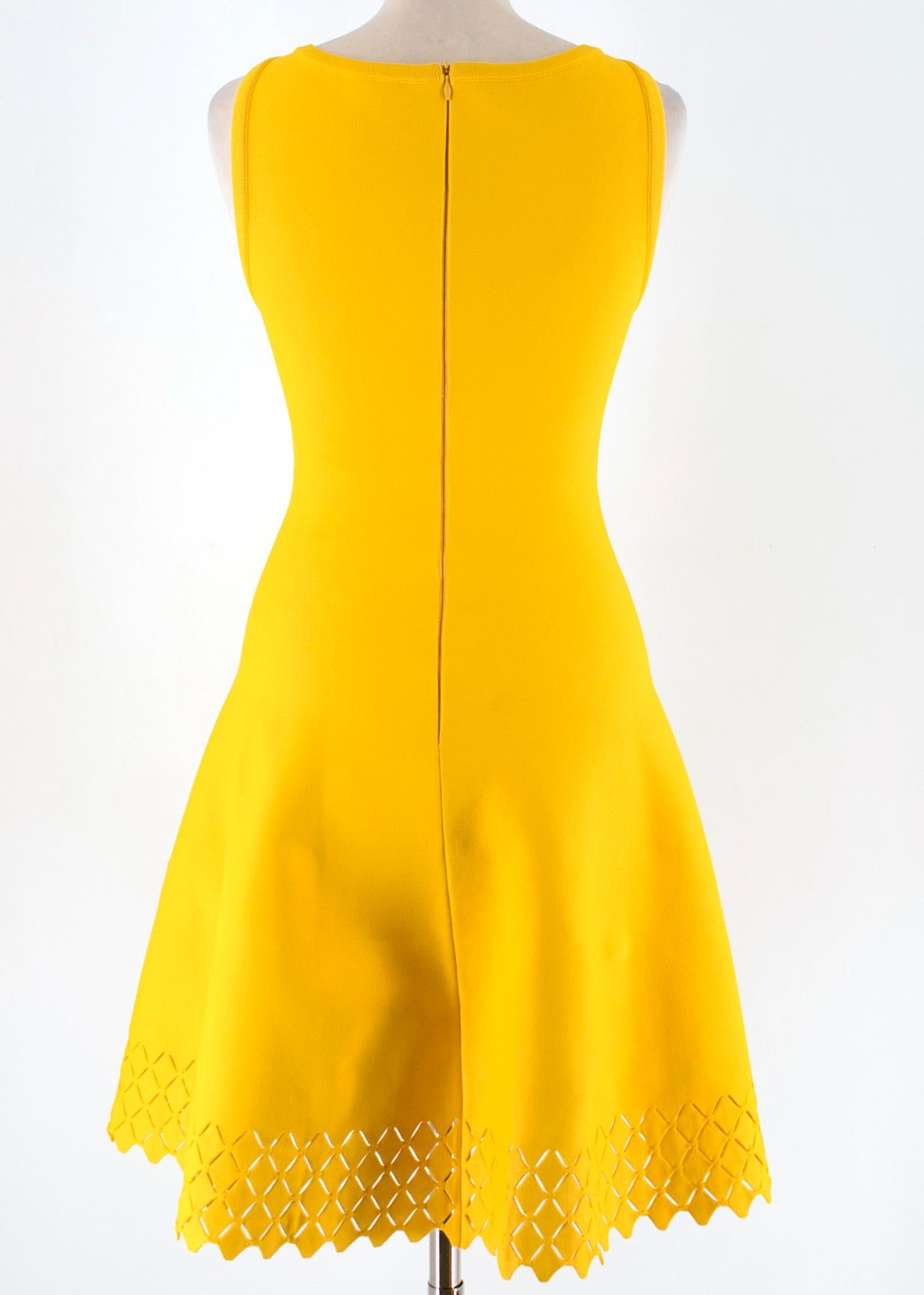 yellow fit and flare dress