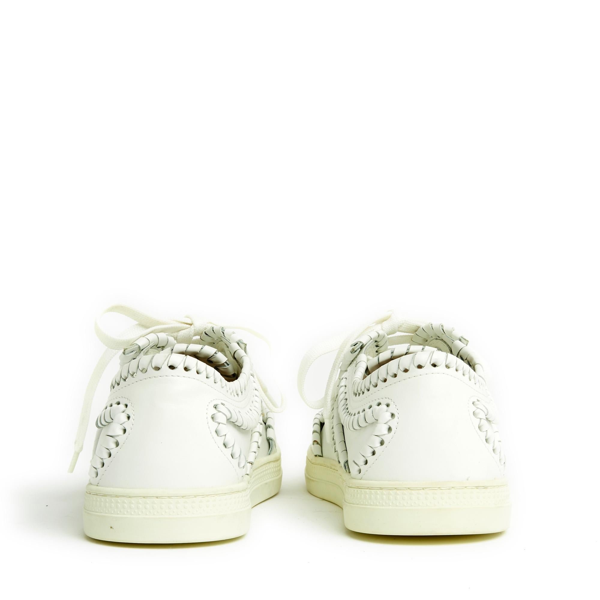 Alaia Sneakers EU41 Blanc Cuir Stiches New en vente 1