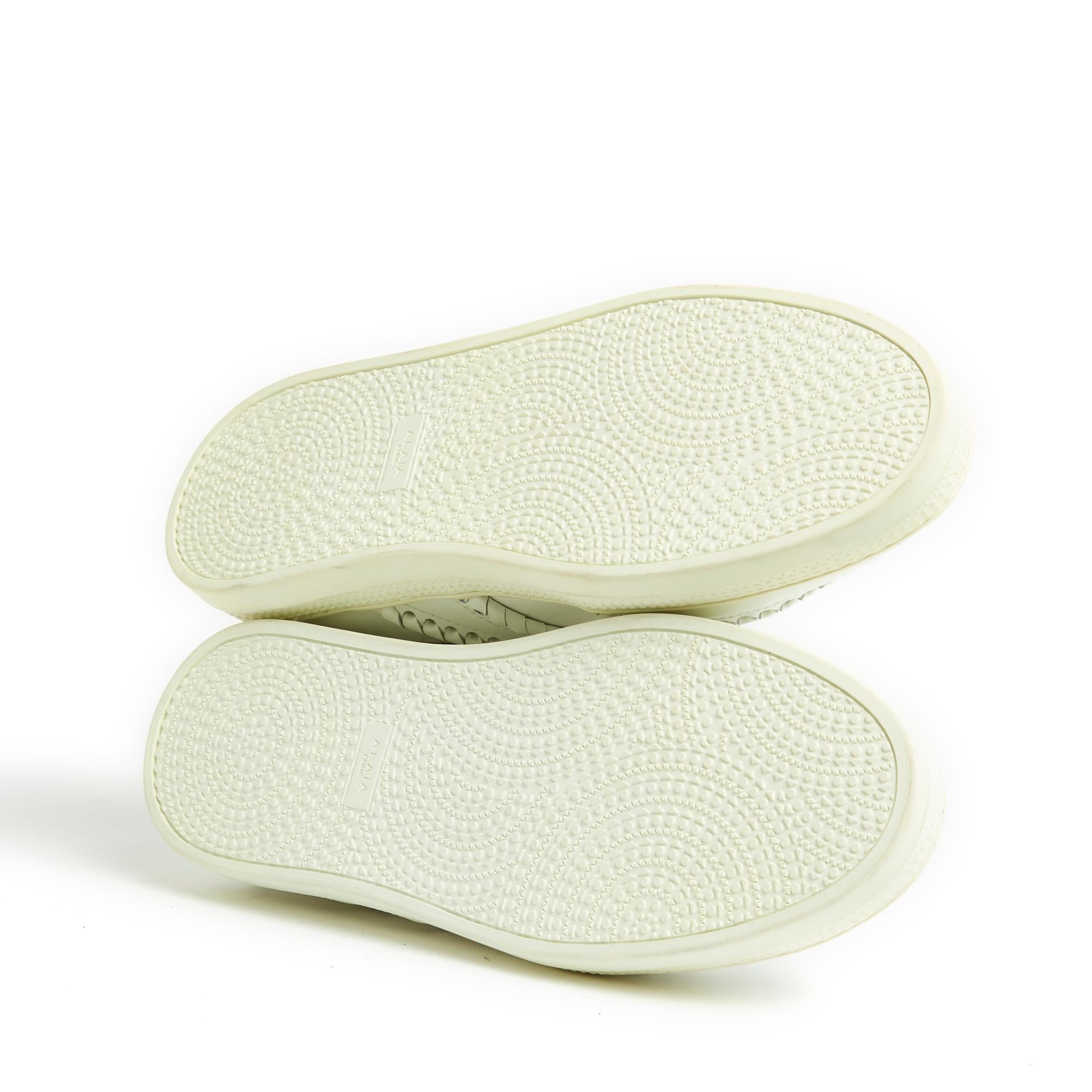 Alaia Sneakers EU41 Blanc Cuir Stiches New en vente 2