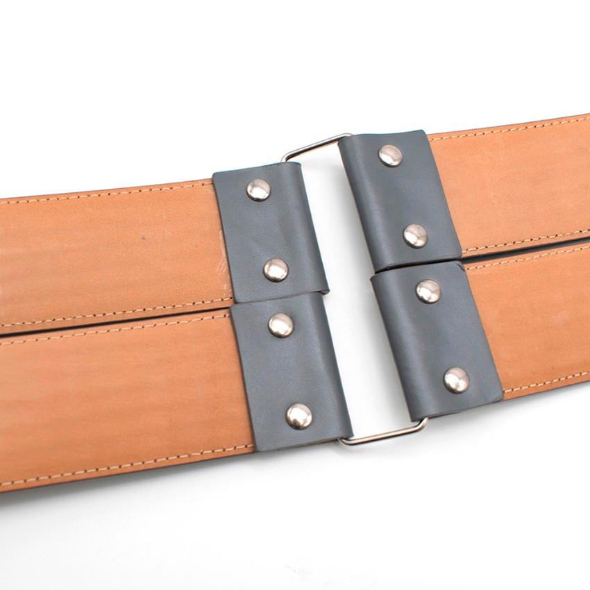 Gray Alaia Steel Grey Double Buckle Corset Belt - Size US 12  80cm For Sale