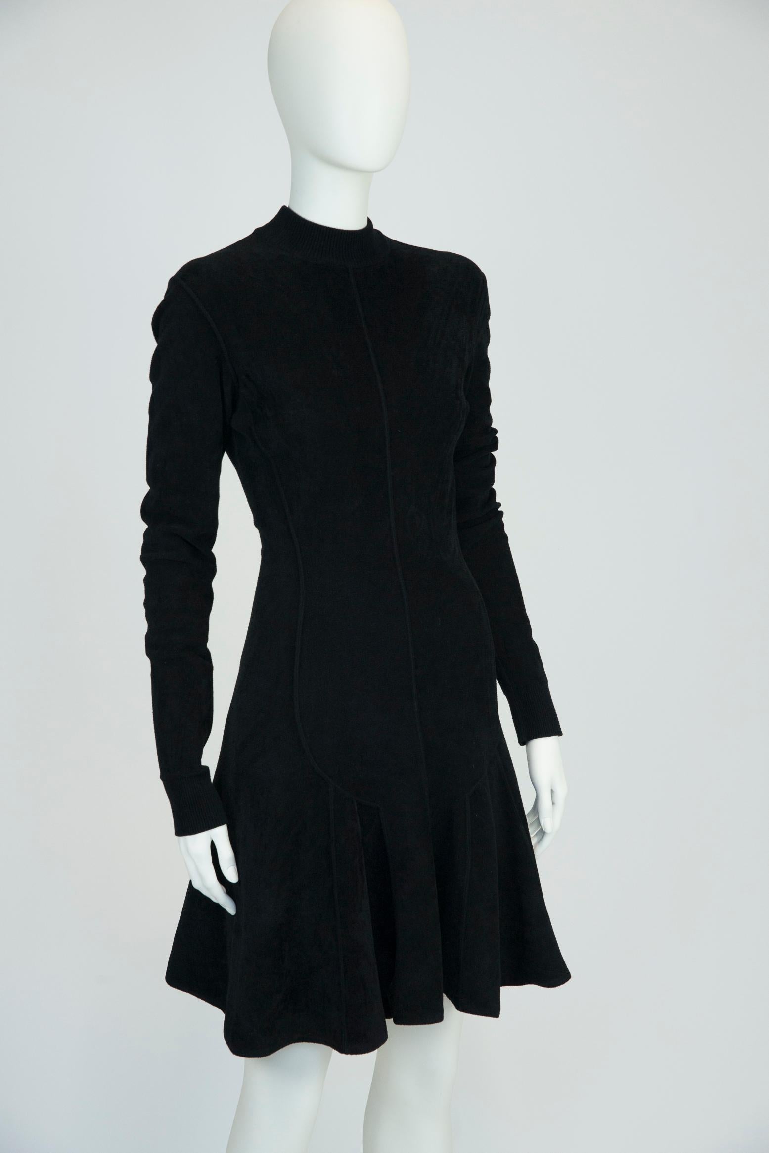 Alaïa Stretch-Jersey Velvet Mini Dress 6