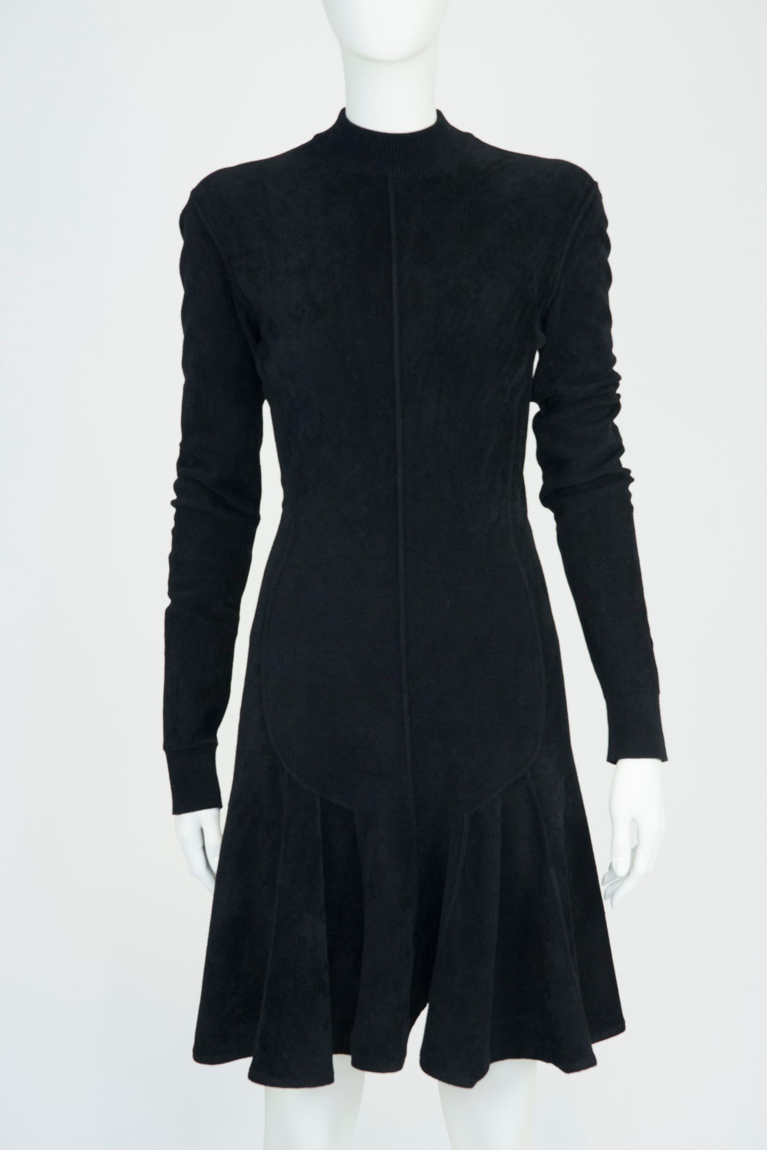Alaïa Stretch-Jersey Velvet Mini Dress In Good Condition In Geneva, CH