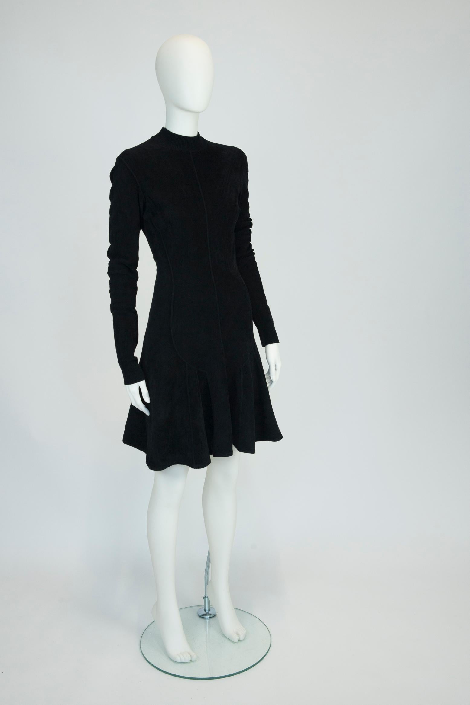 Alaïa Stretch-Jersey Velvet Mini Dress 5